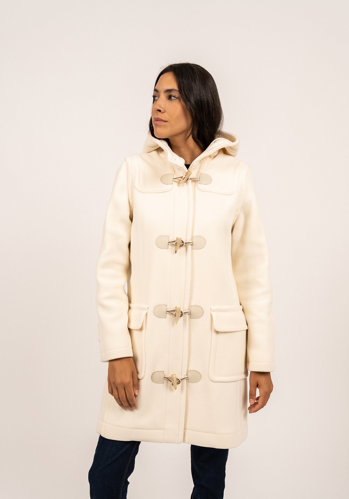 Duffle-coat Venus - en drap de laine (BLANC D'HIVER)