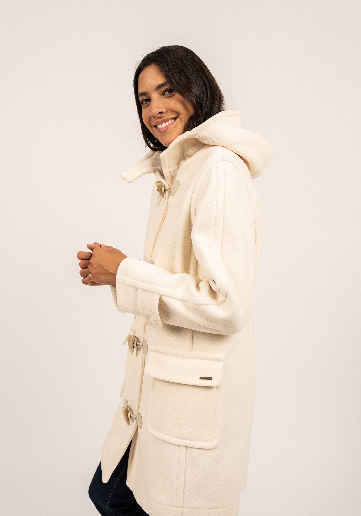 Duffle-coat Venus - en drap de laine (BLANC D'HIVER)