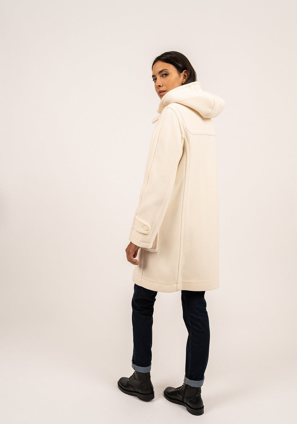Duffle-coat Venus - en drap de laine (BLANC D'HIVER)