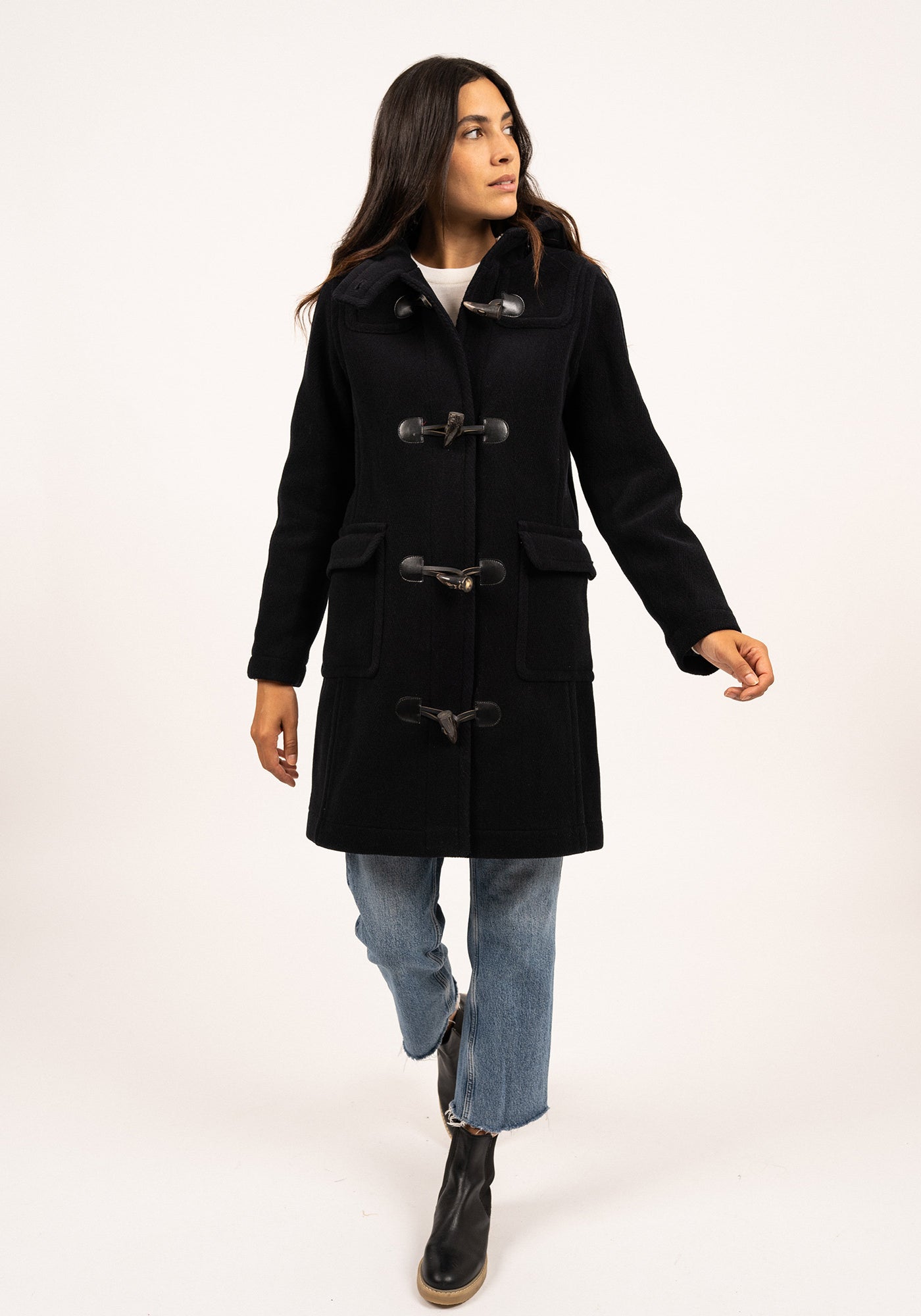 Duffle-coat Venus - en drap de laine (NAVY)