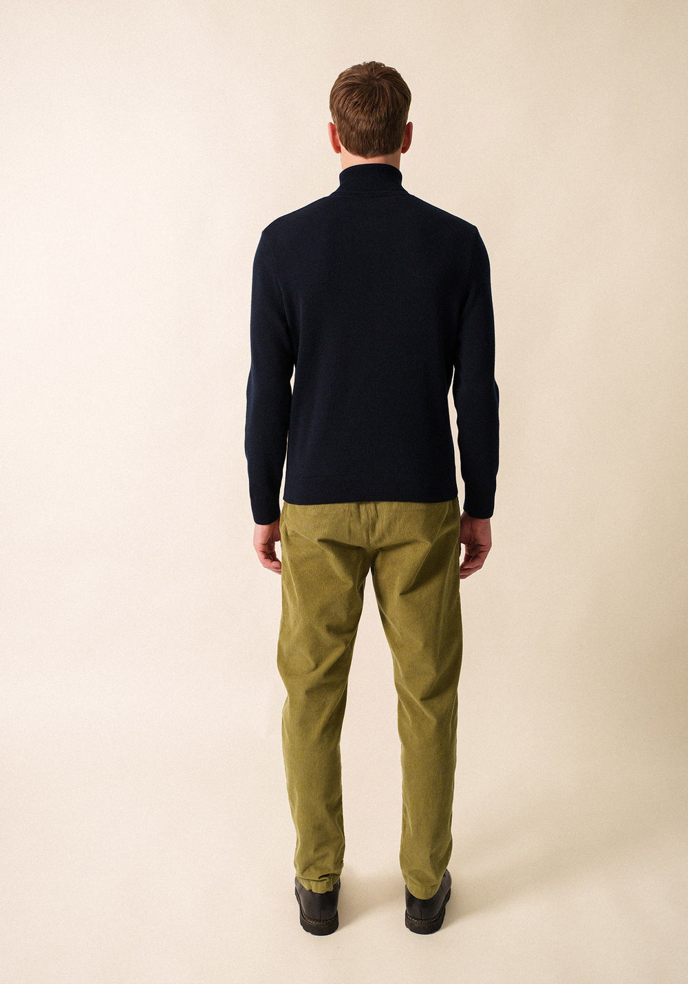 Pull col roulé Houat - coupe confort, en laine (NAVY)