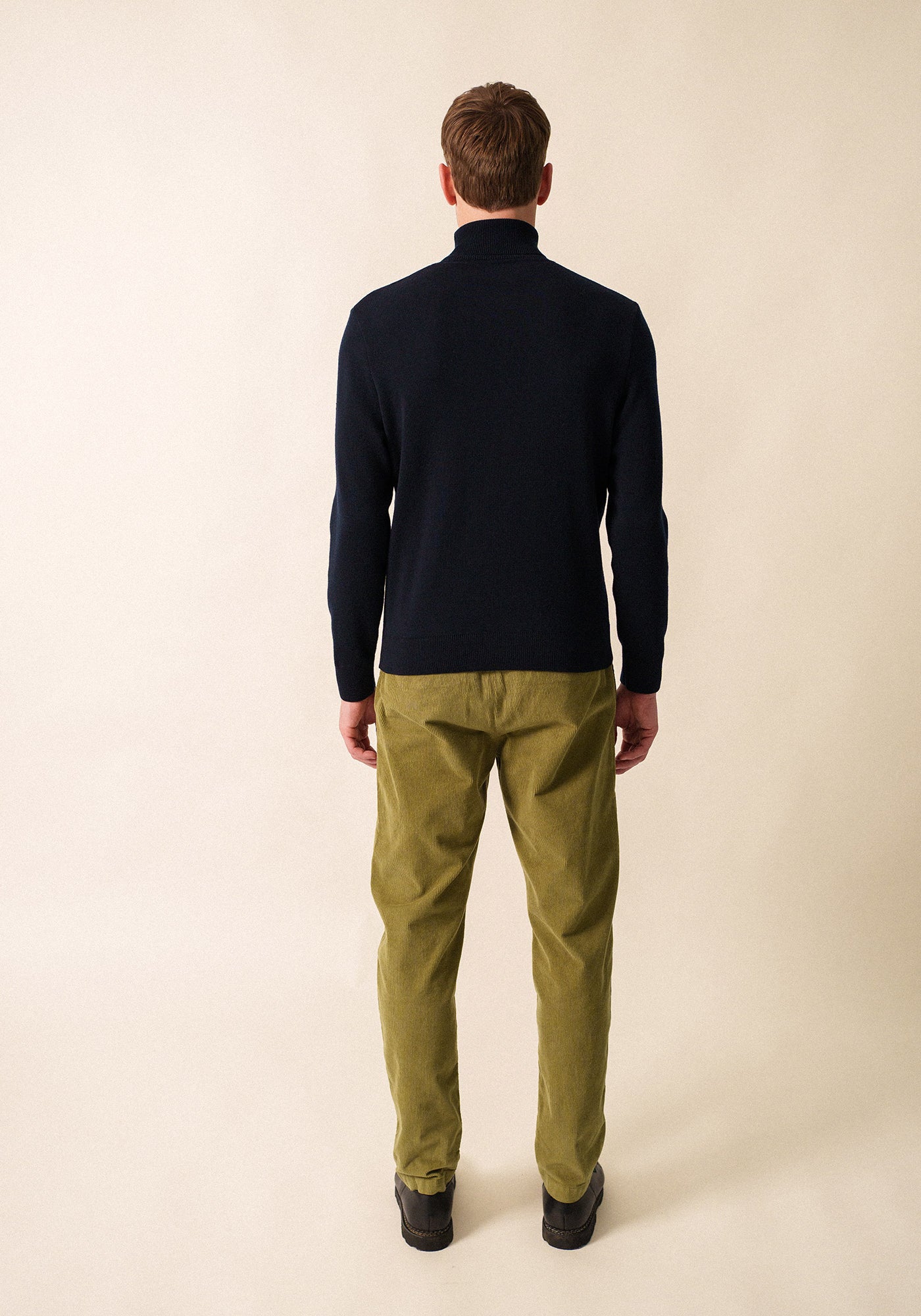 Pull col roulé Houat - coupe confort, en laine (NAVY)