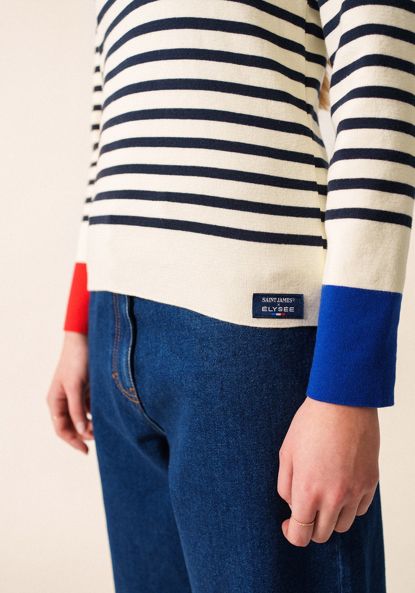 Pull Passerelle tricolore x l'Elysée (BLANC/MULTICO)