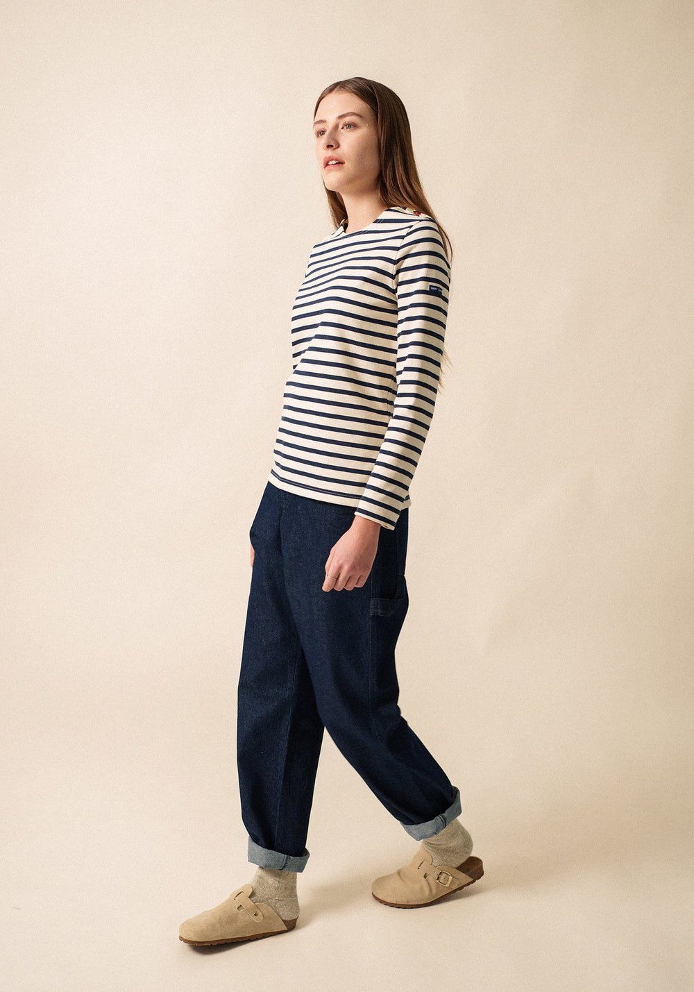 Marinière Méridame Cœur (ECRU/MARINE/TULIPE)