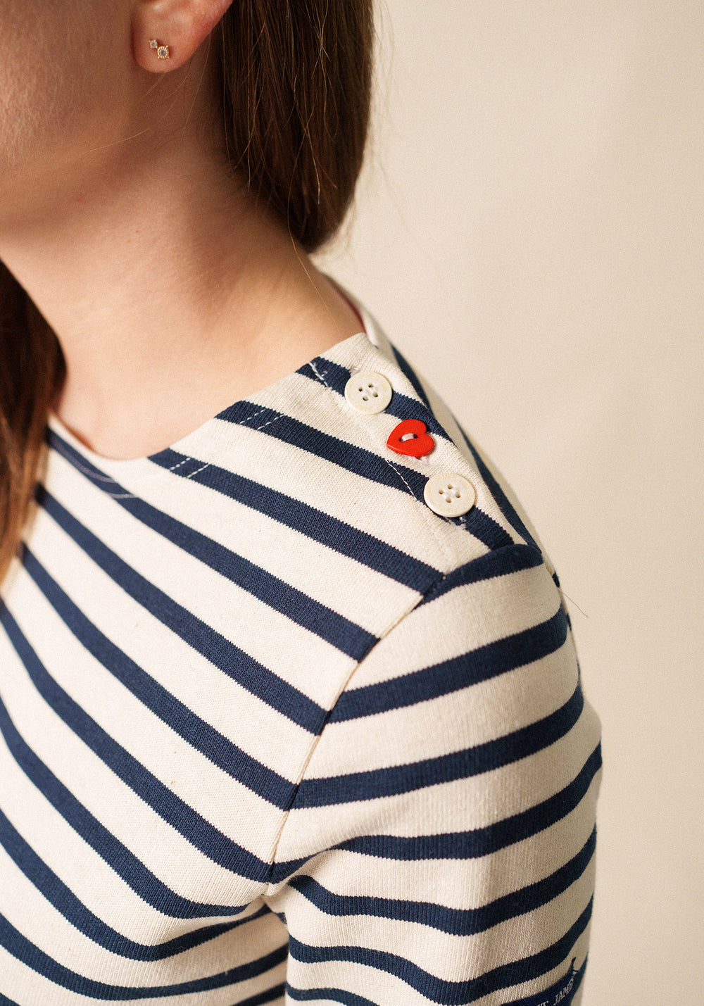 Marinière Méridame Cœur (ECRU/MARINE/TULIPE)