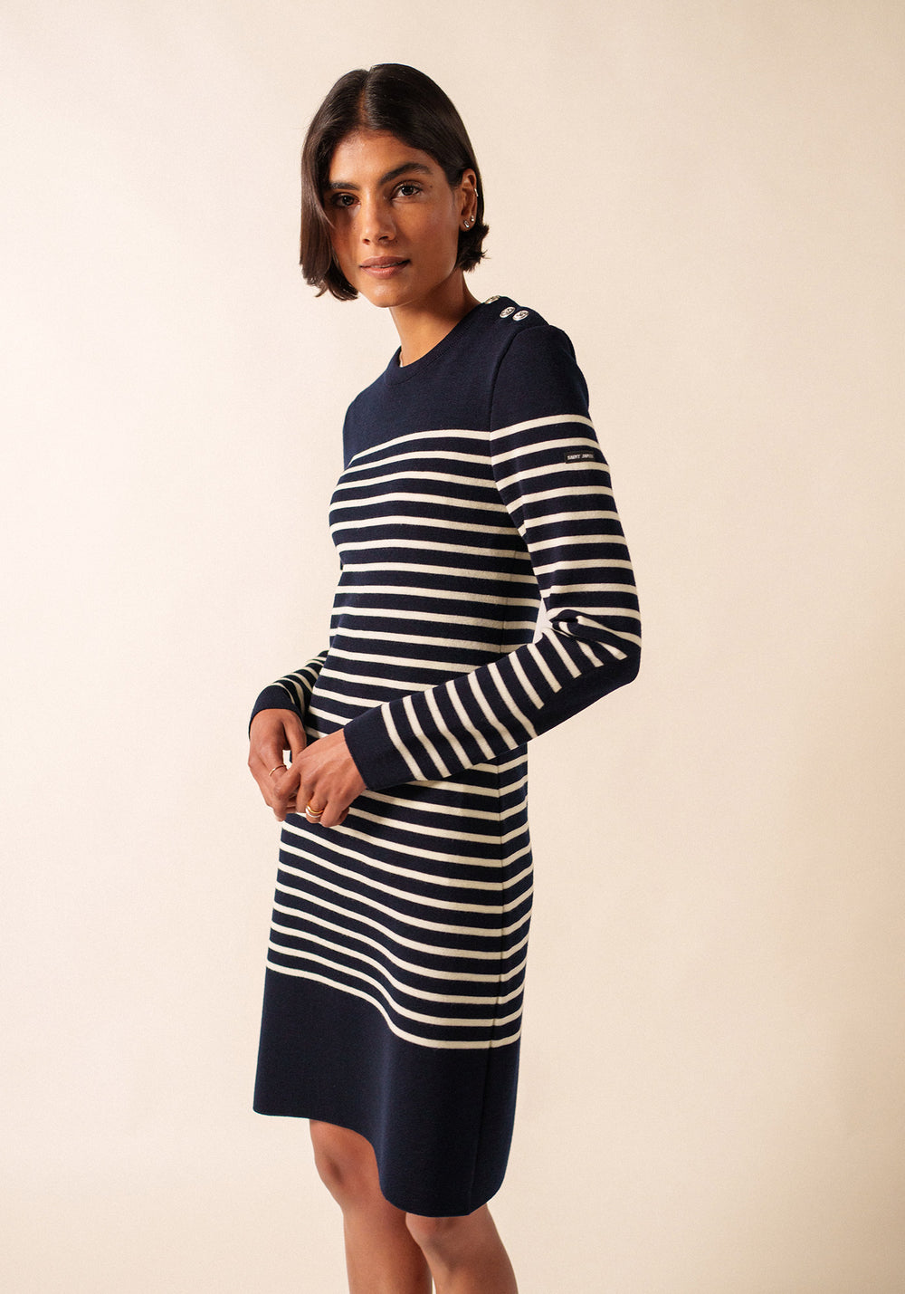 Robe pull rayée Grande Marée - en laine (NAVY/ECUME)