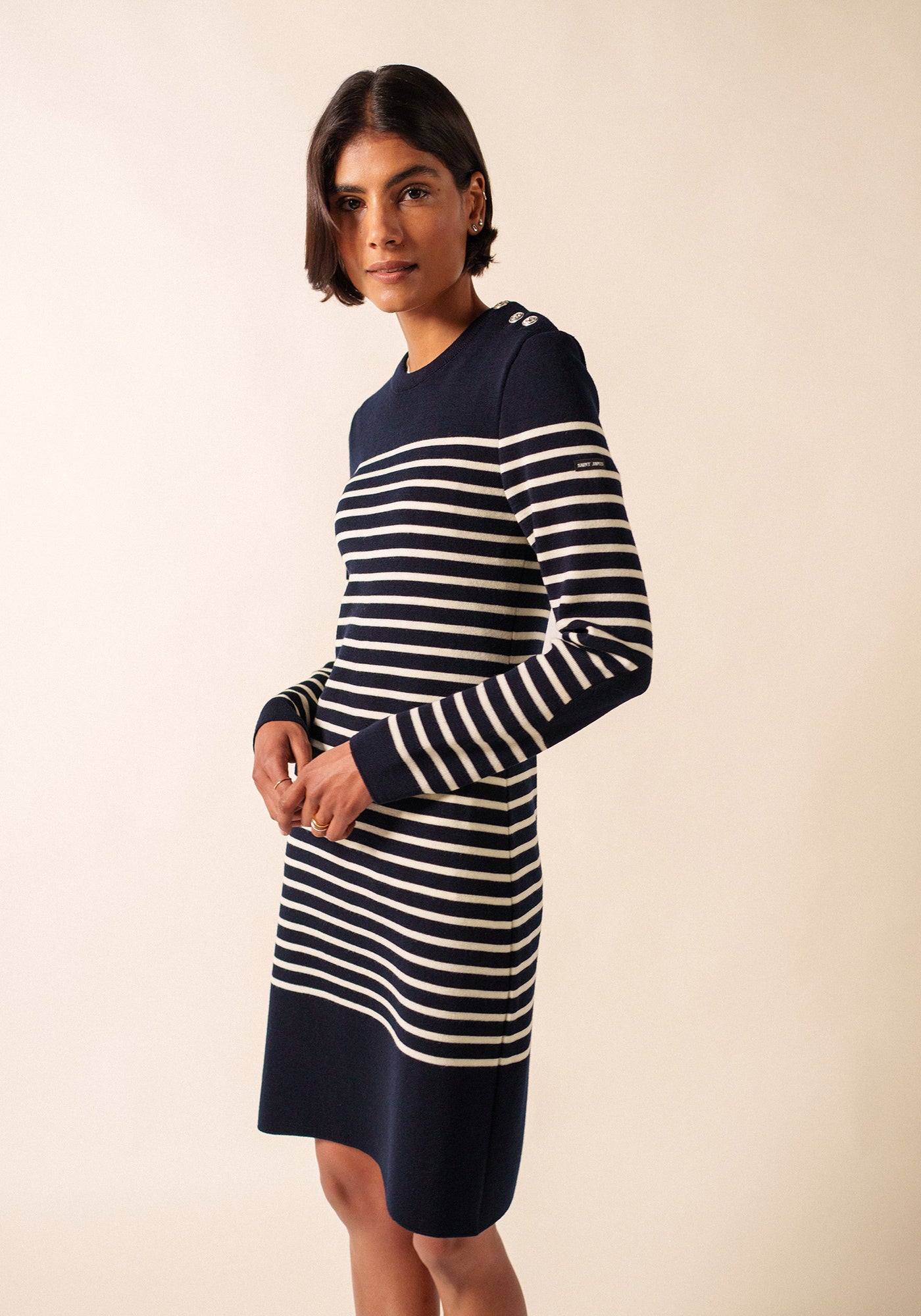 Robe pull rayée Grande Marée - en laine (NAVY/ECUME)