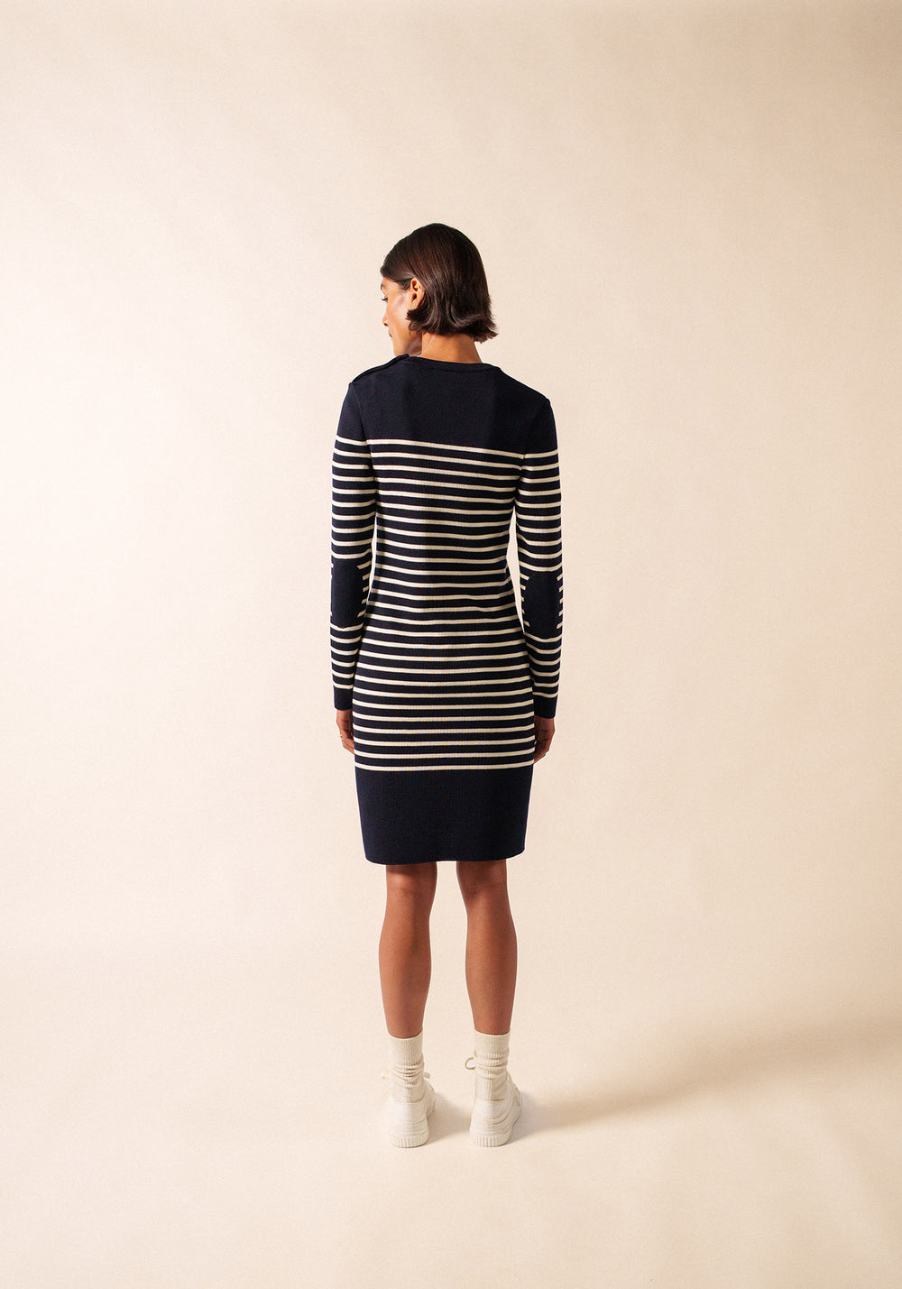 Robe pull rayée Grande Marée - en laine (NAVY/ECUME)
