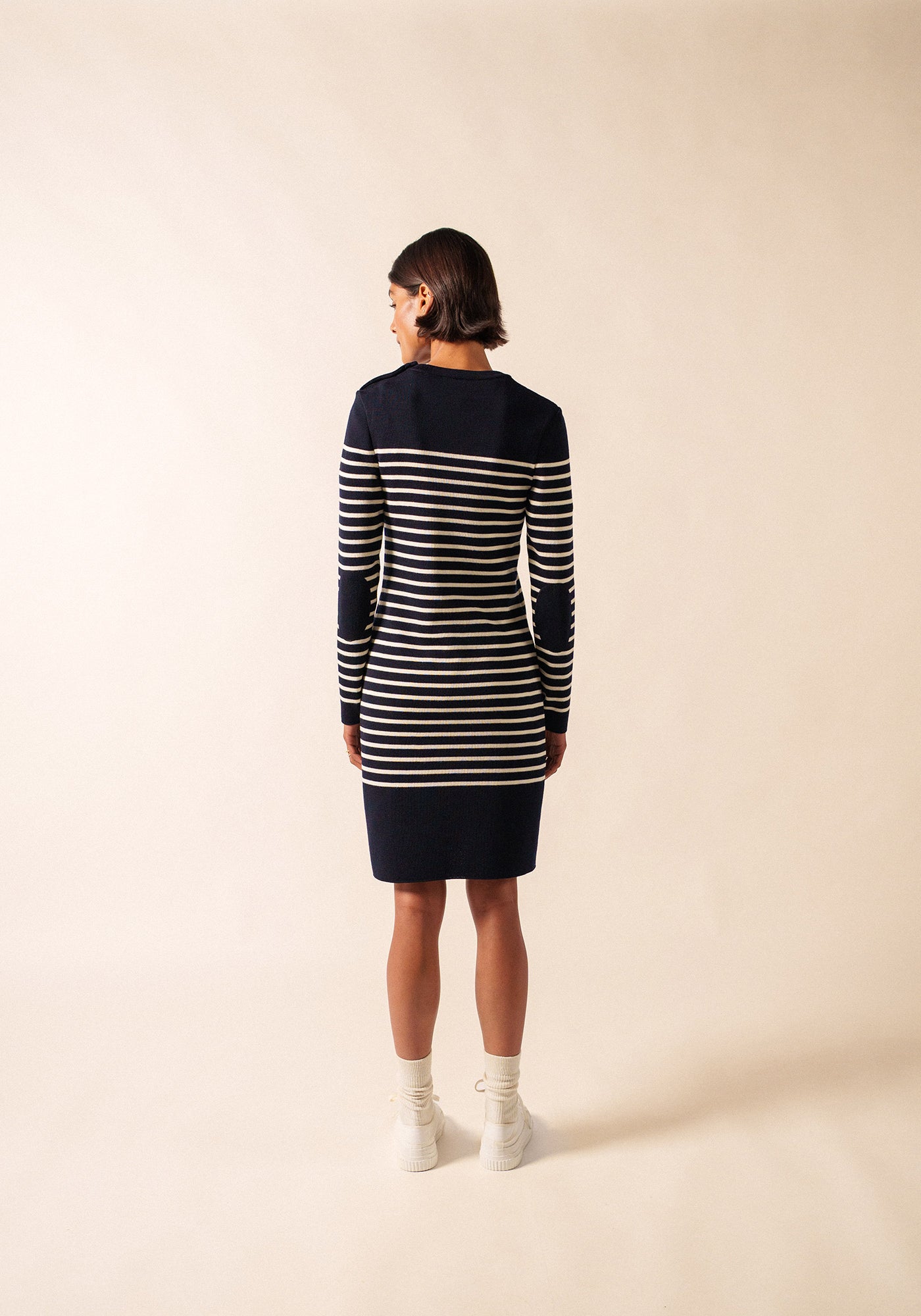 Robe pull rayée Grande Marée - en laine (NAVY/ECUME)