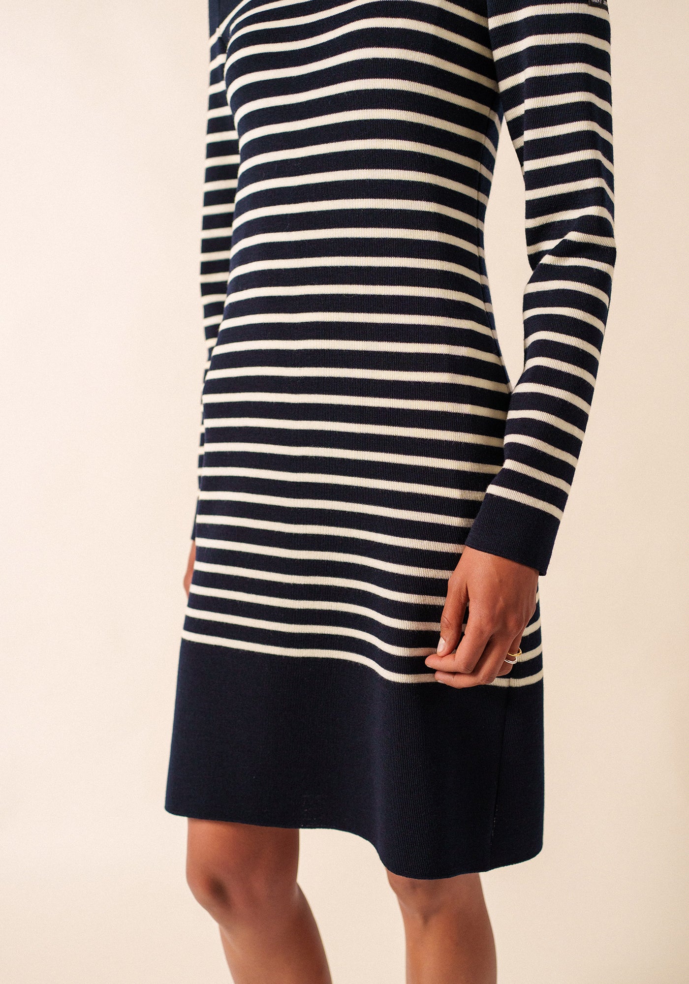 Robe pull rayée Grande Marée - en laine (NAVY/ECUME)