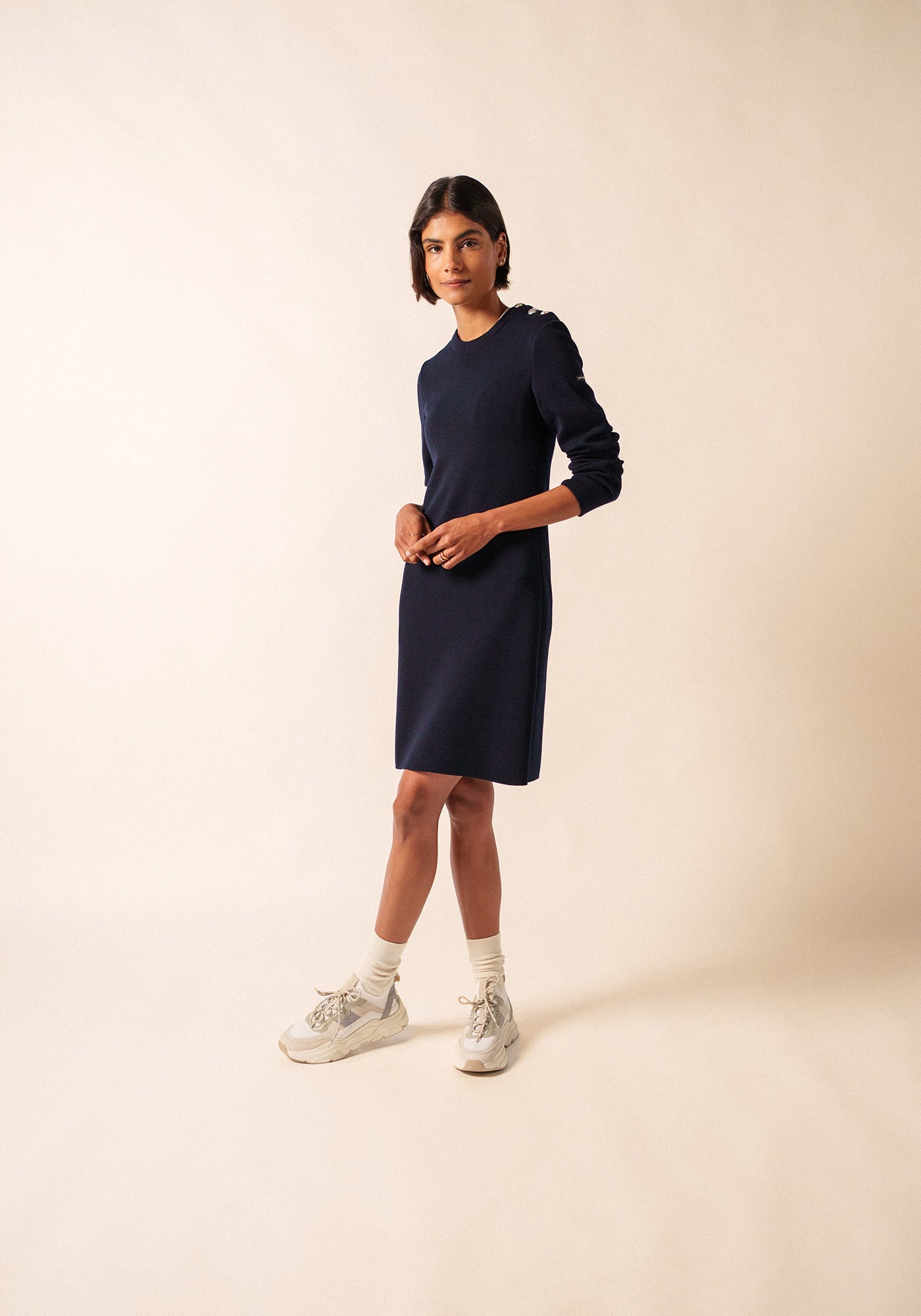 Robe pull Grande Marée - en laine (NAVY)