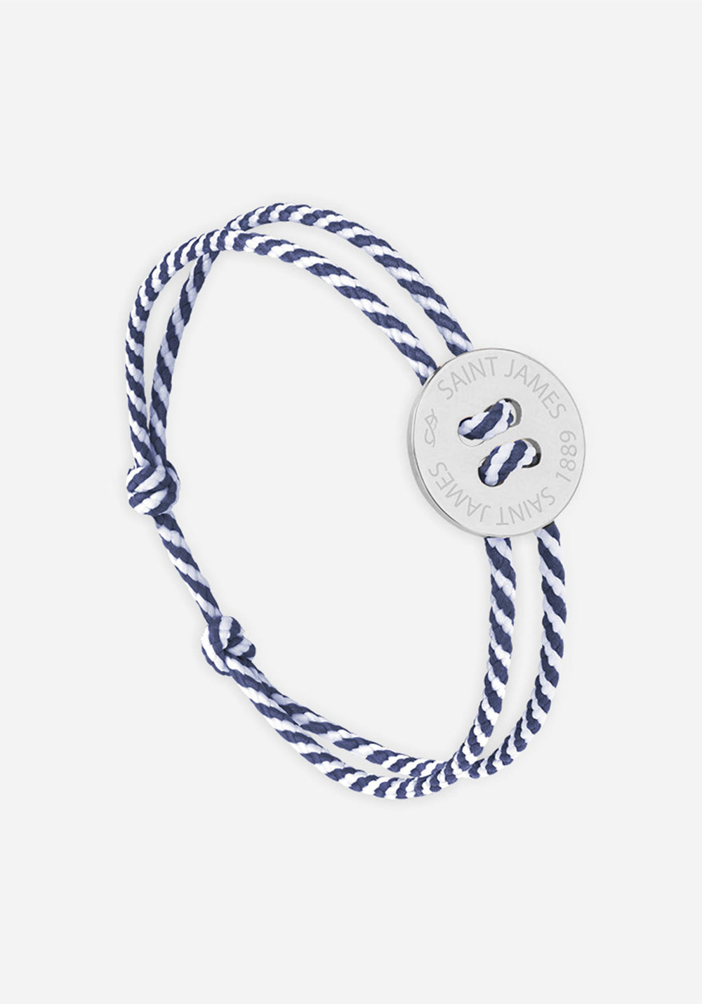 Bracelet Bouton x Le Vent à la Française (ARGENT/RAYE BLANC/MARINE)
