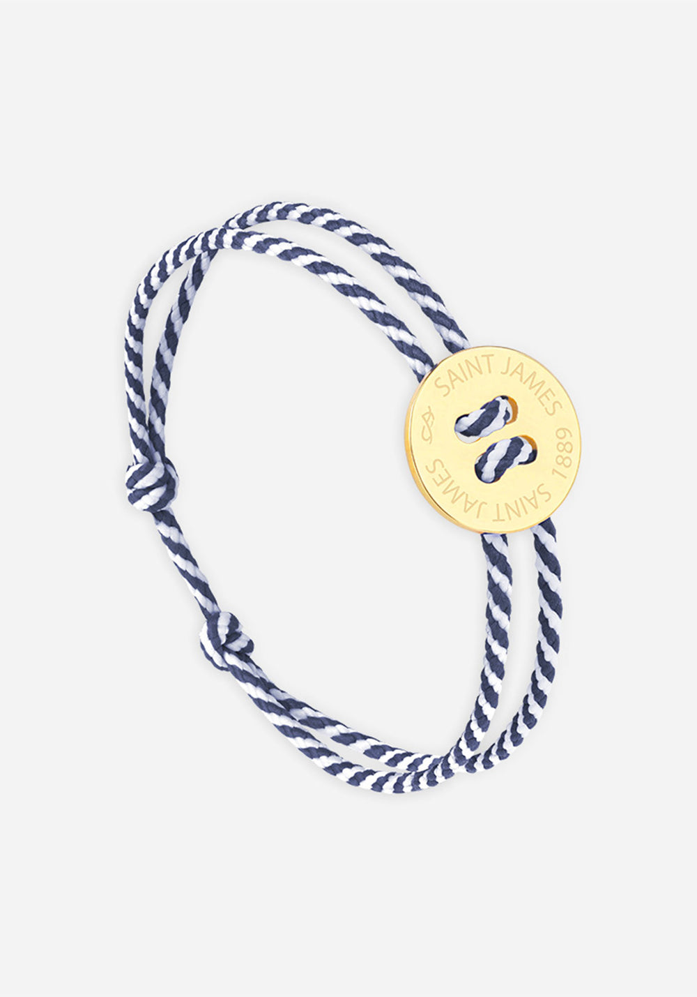 Bracelet Bouton x Le Vent à la Française (OR/RAYE BLANC/MARINE)