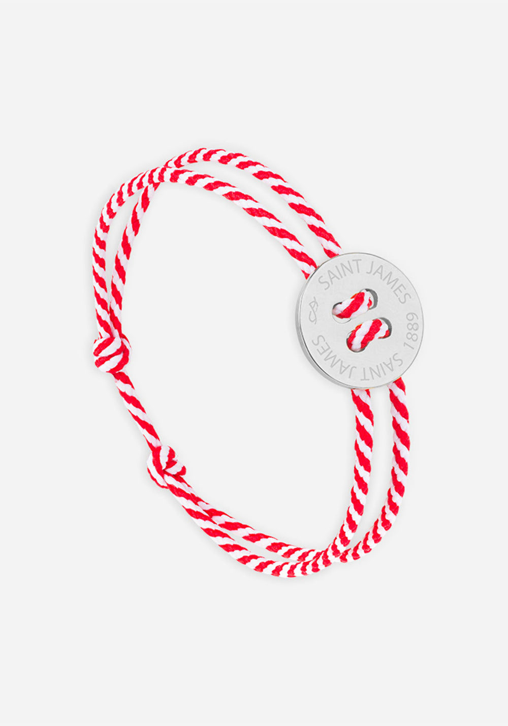 Bracelet Bouton x Le Vent à la Française (ARGENT/RAYE BLANC/ROUGE)