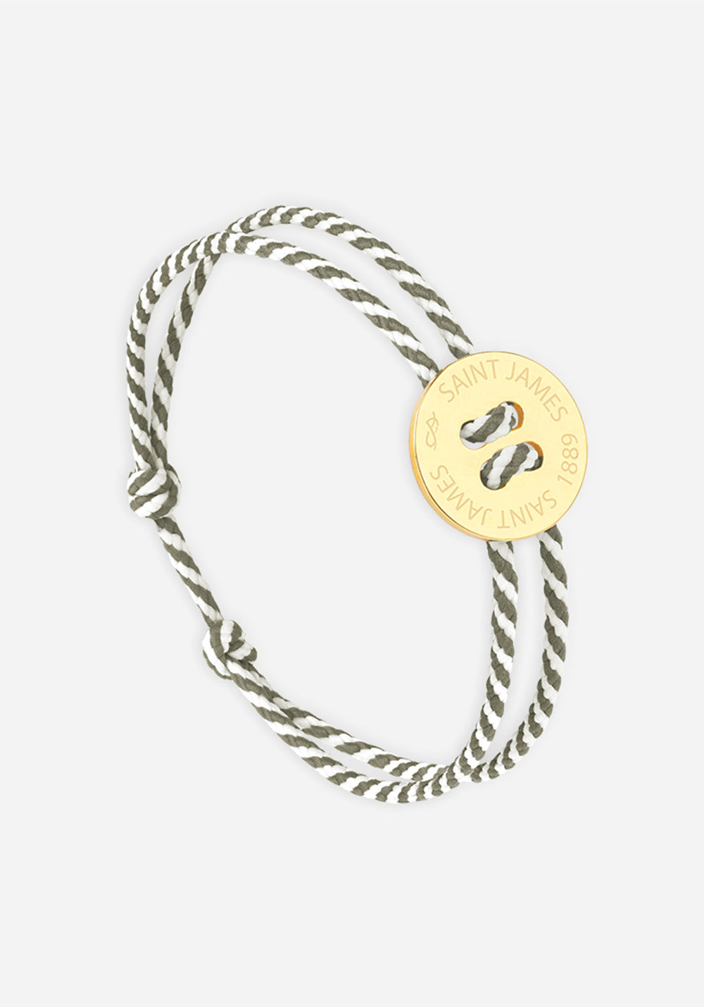 Bracelet Bouton x Le Vent à la Française (OR/RAYE BLANC/KAKI)