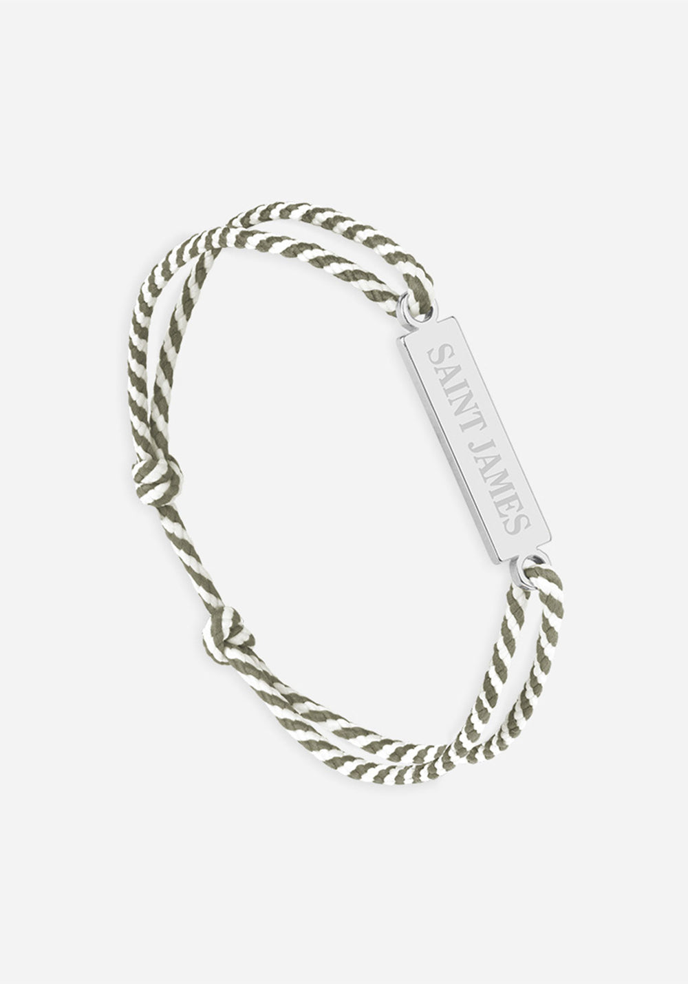 Bracelet Logo x Le Vent à la Française (ARGENT/RAYE BLANC/KAKI)