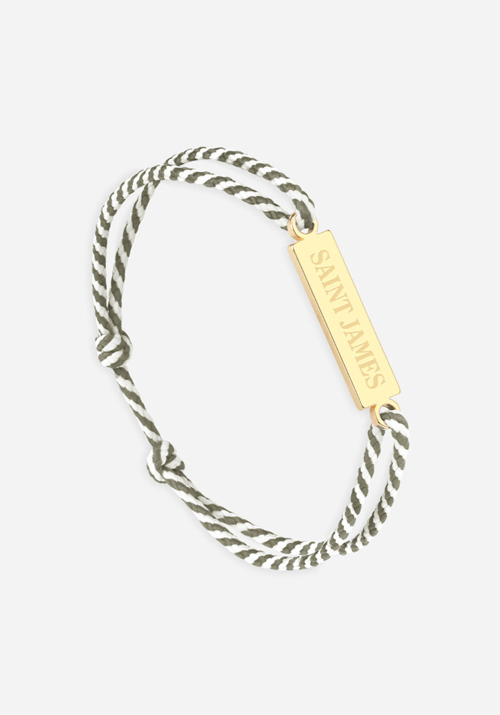 Bracelet Logo x Le Vent à la Française (OR/RAYE BLANC/KAKI)