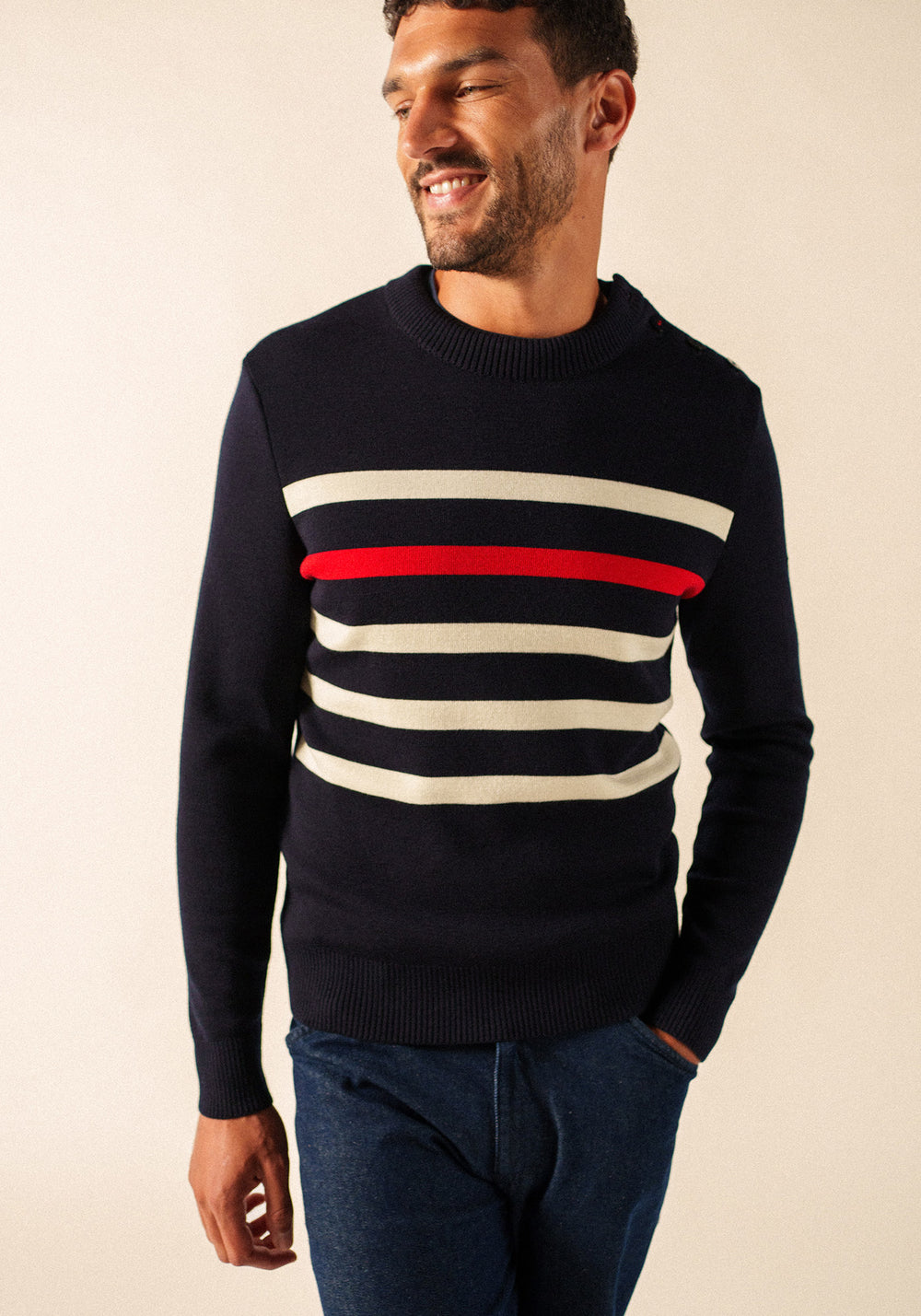 Pull Pezenas (NAVY/ECUME/TULIPE)
