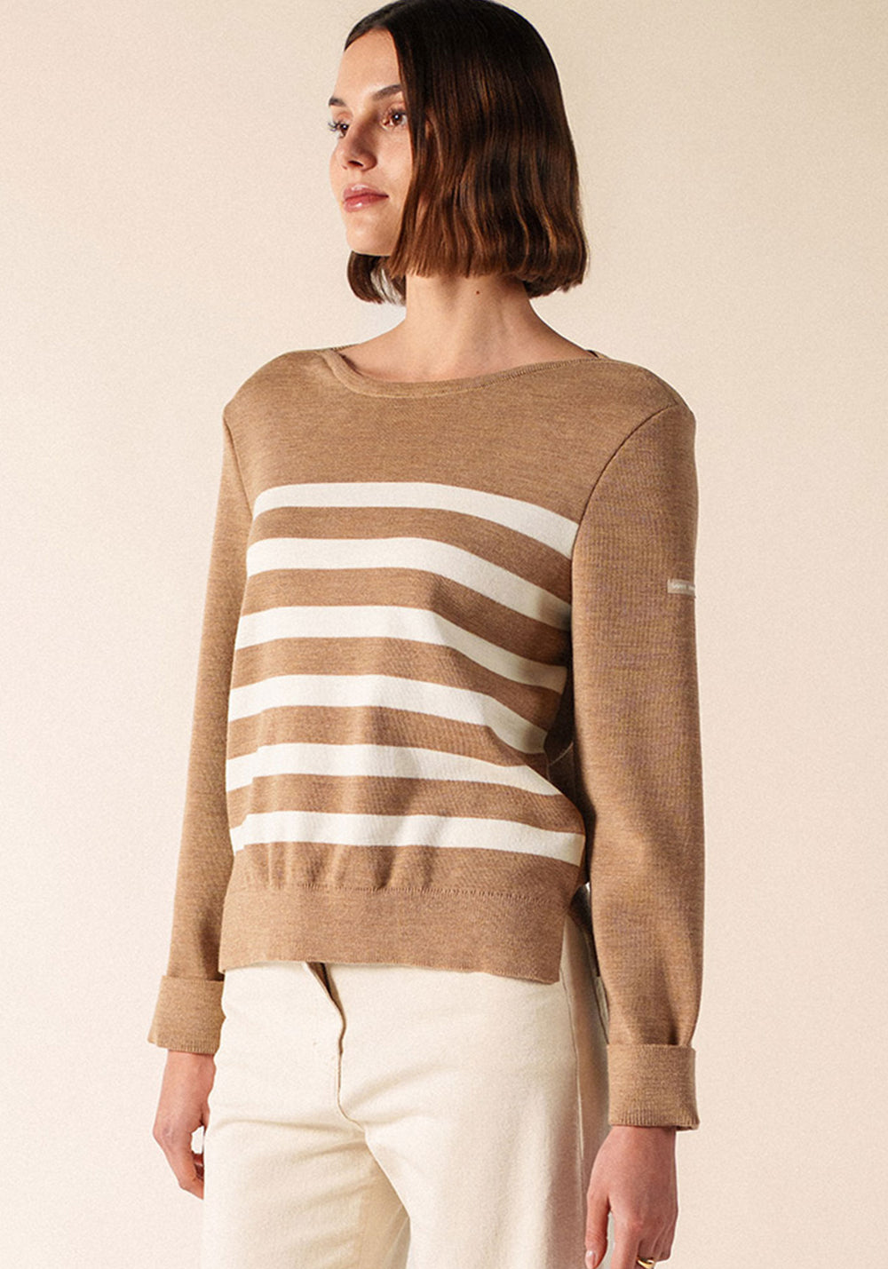 Pull Marseillan (BEIGE FONCE/BLANC)