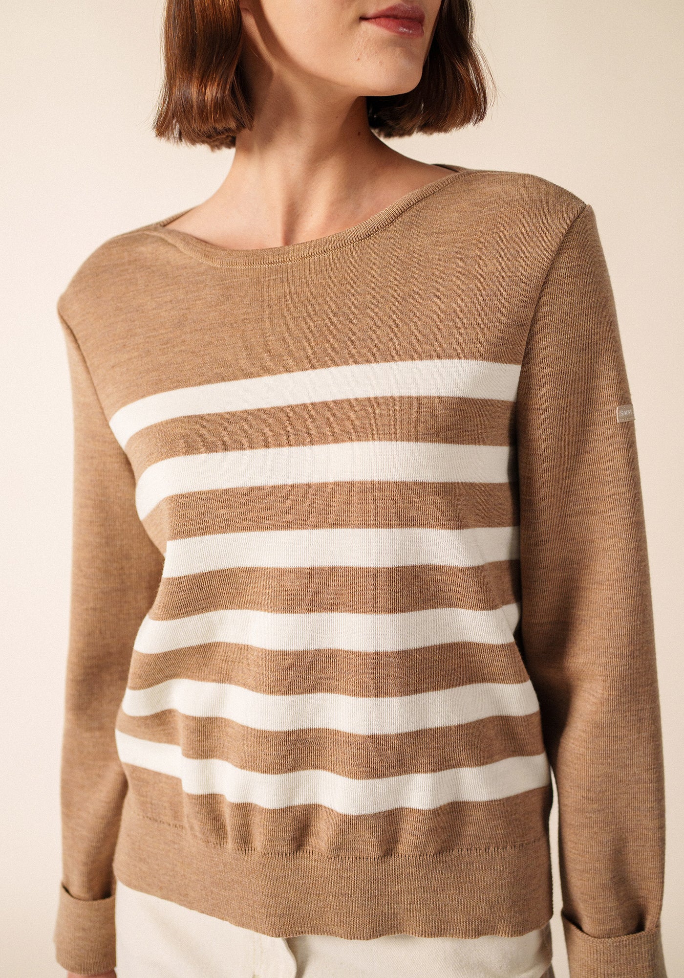 Pull Marseillan (BEIGE FONCE/BLANC)