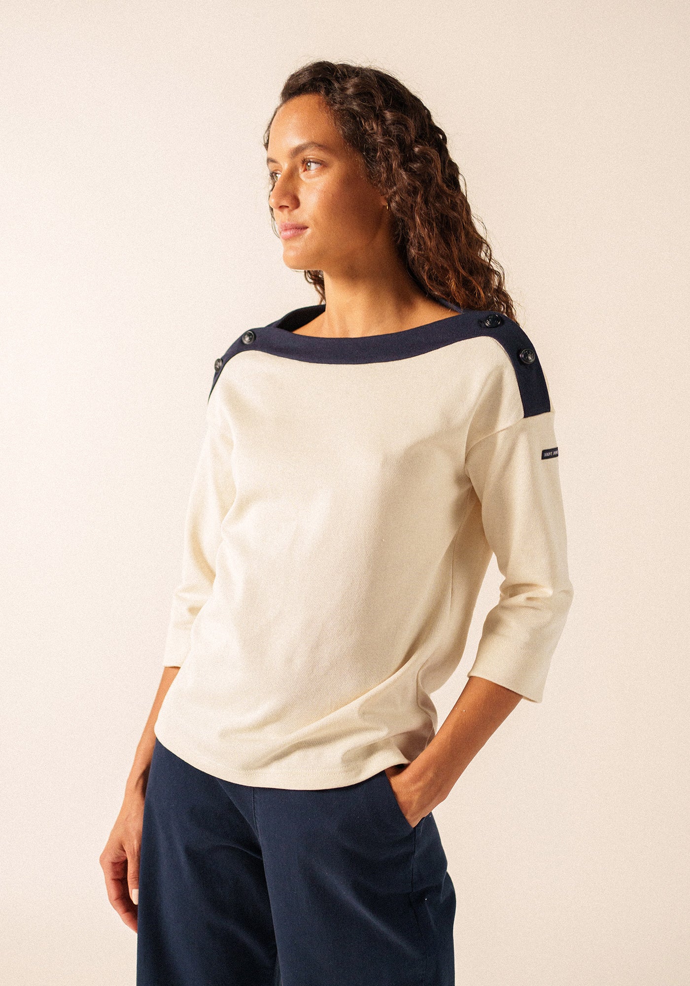 T-shirt Latsia x Isabelle Ballu (ECRU/NAVY)