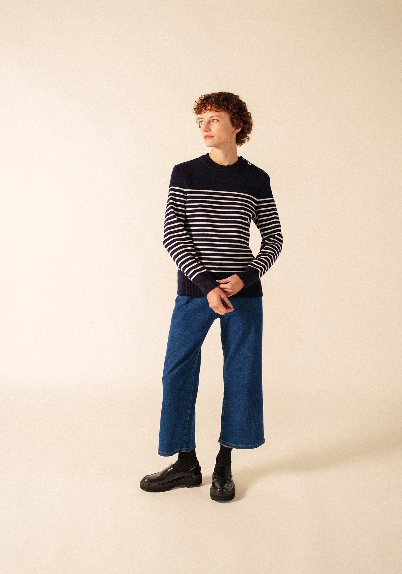 Pull marin Binic Phospho - en laine (MARINE/PHOSPHORESCENT)