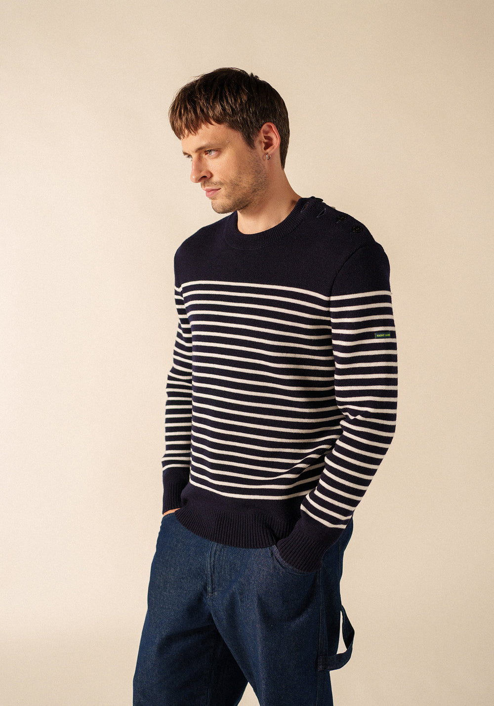 Pull marin Binic Phospho - en laine (MARINE/PHOSPHORESCENT)