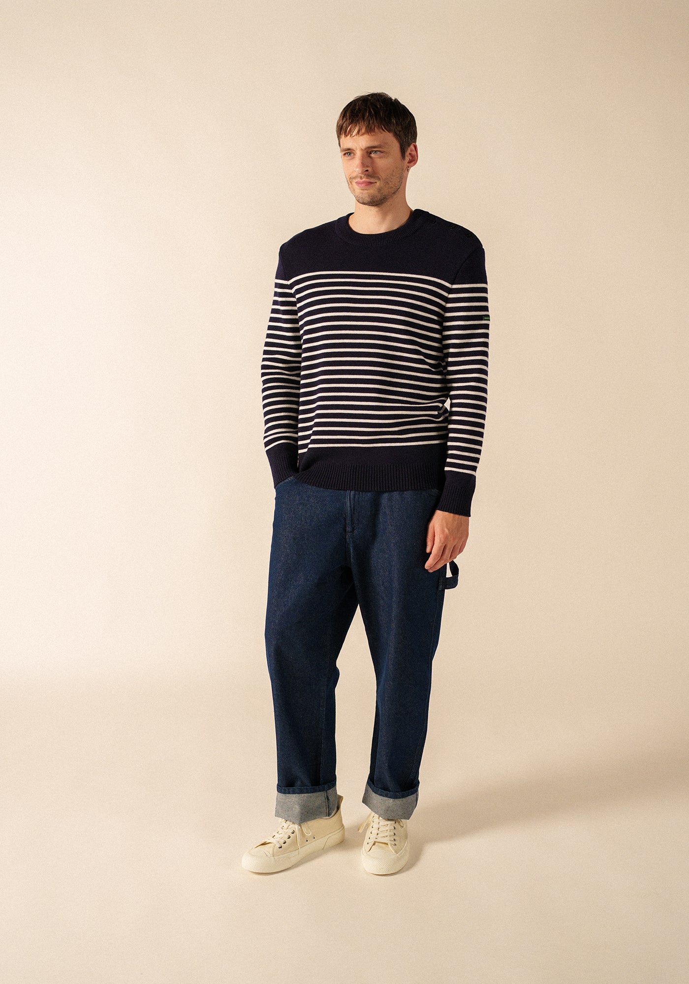 Pull marin Binic Phospho - en laine (MARINE/PHOSPHORESCENT)