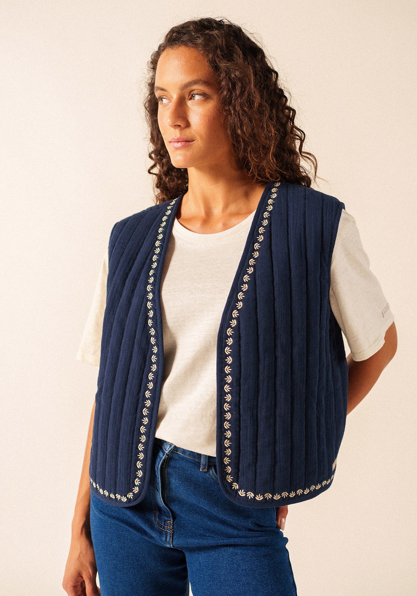 Veste Ste Lily (MARINE/TOILE)