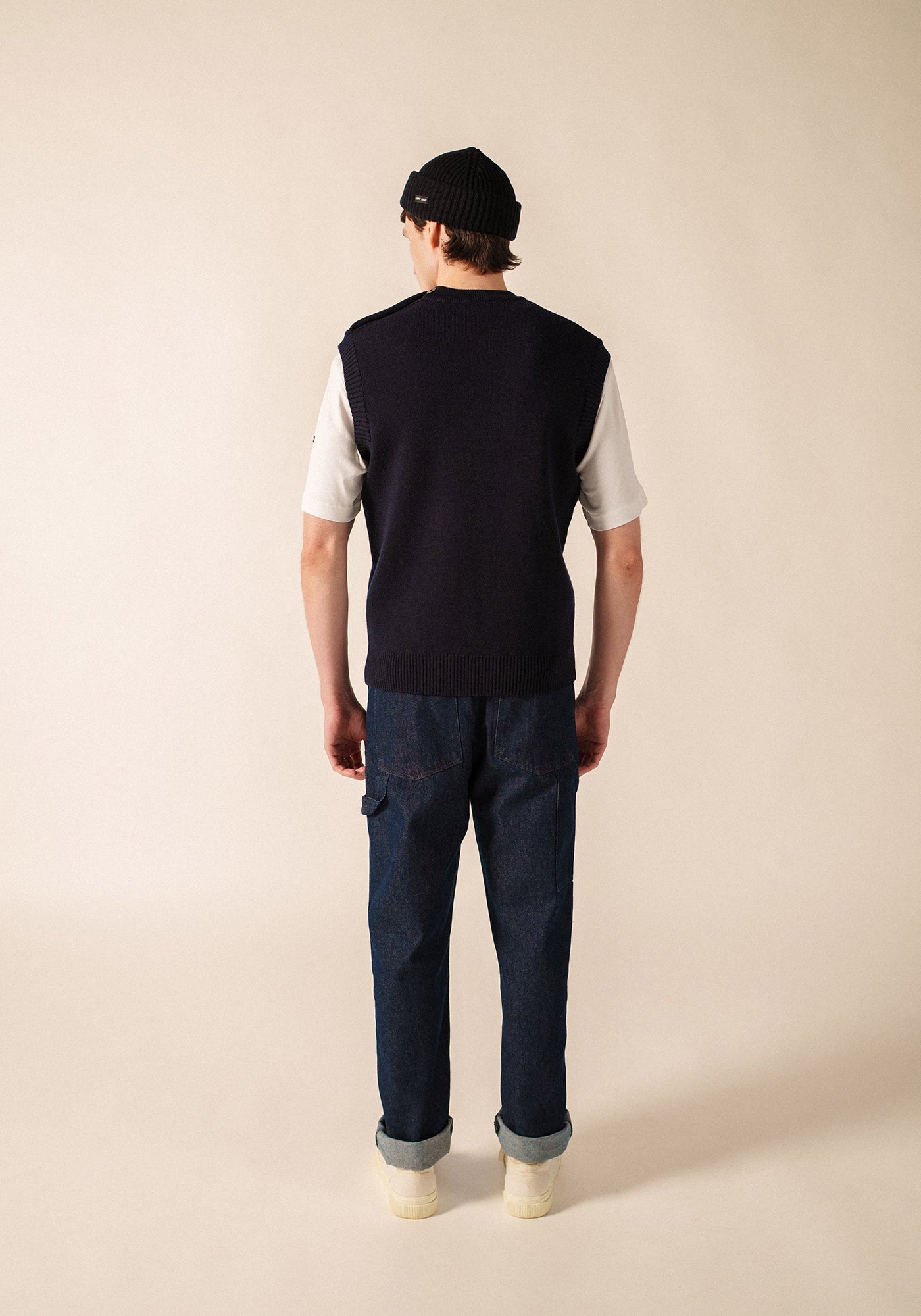 Pull Cancale sans manches (MARINE)