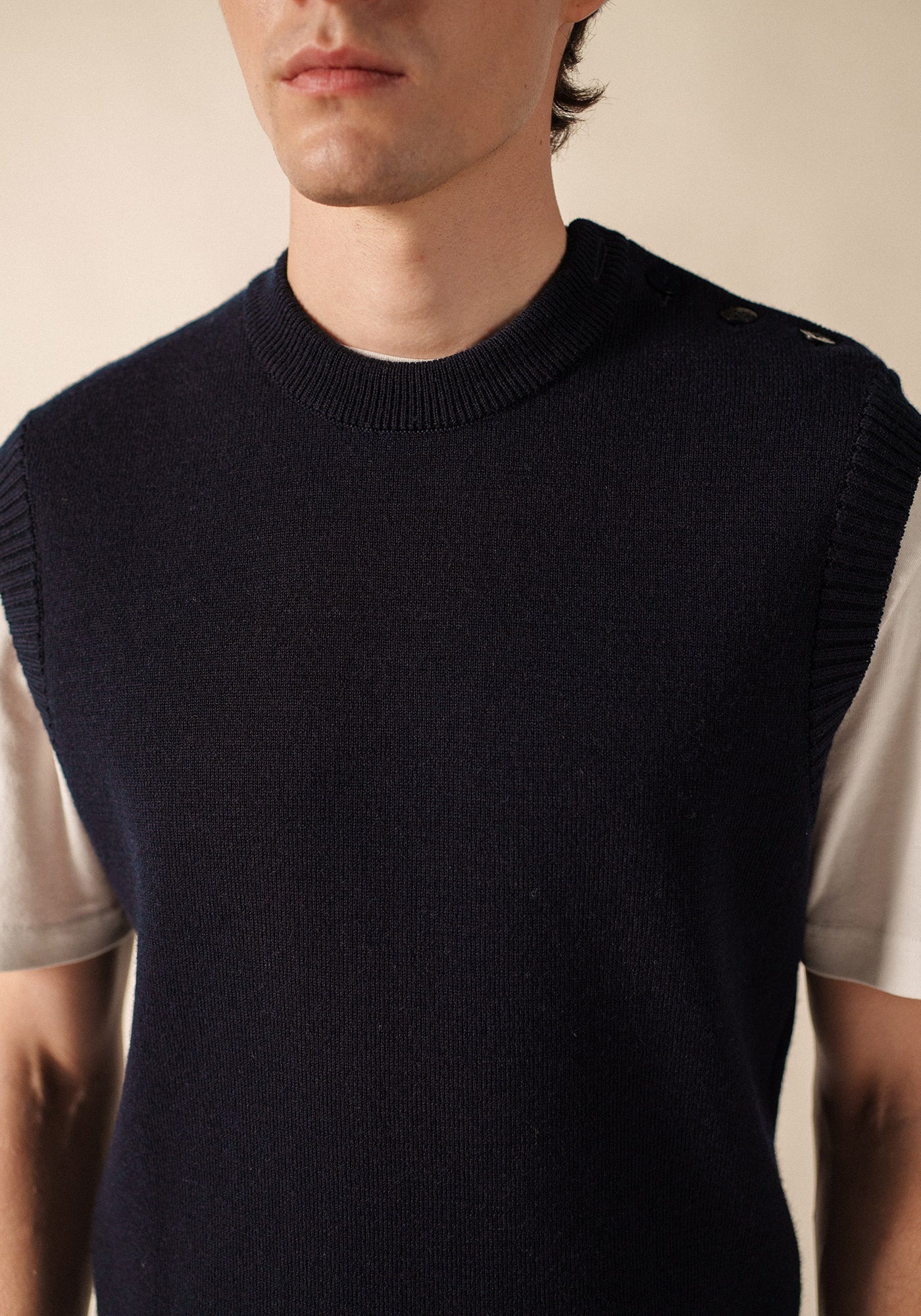 Pull Cancale sans manches (MARINE)