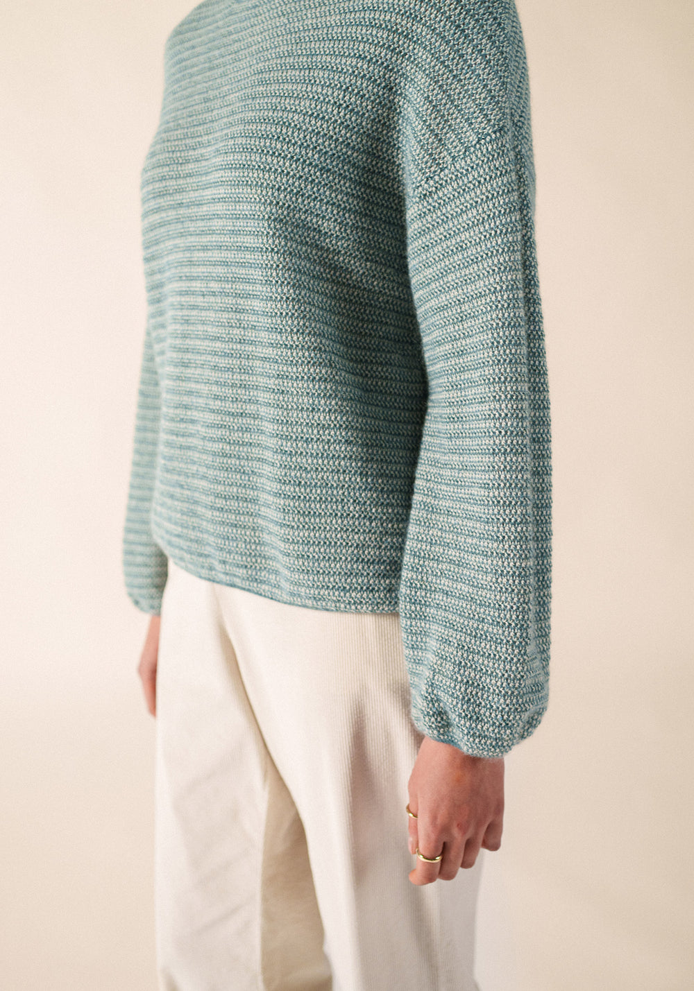 Pull Ascain (CELESTE/BLANC D'HIVER)