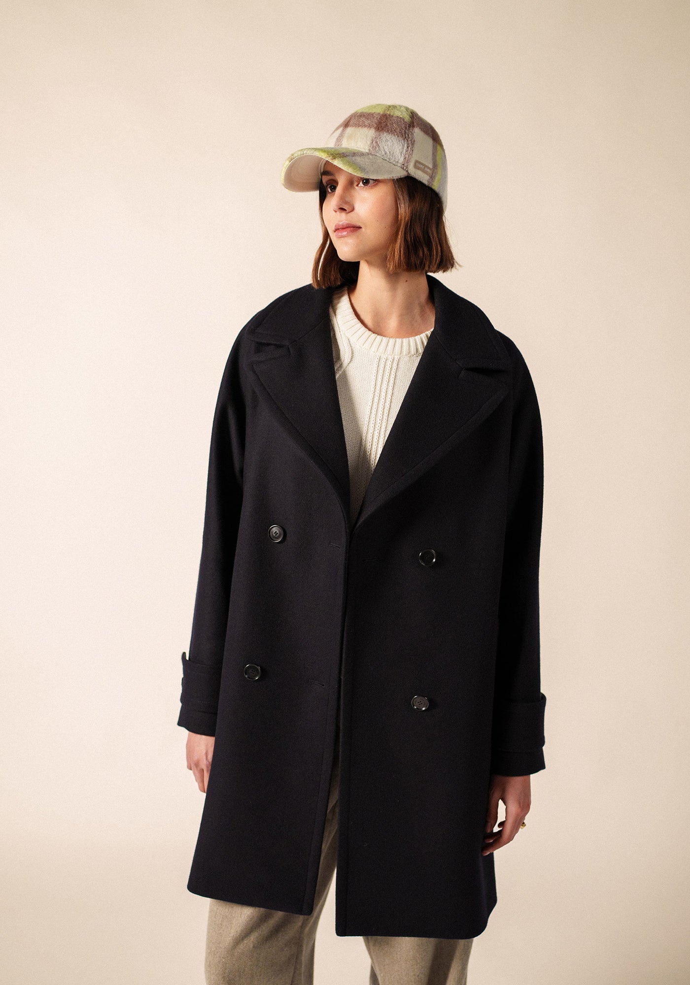 Casquette à carreaux (BLANC D'HIVER/BEIGE/AUBE)