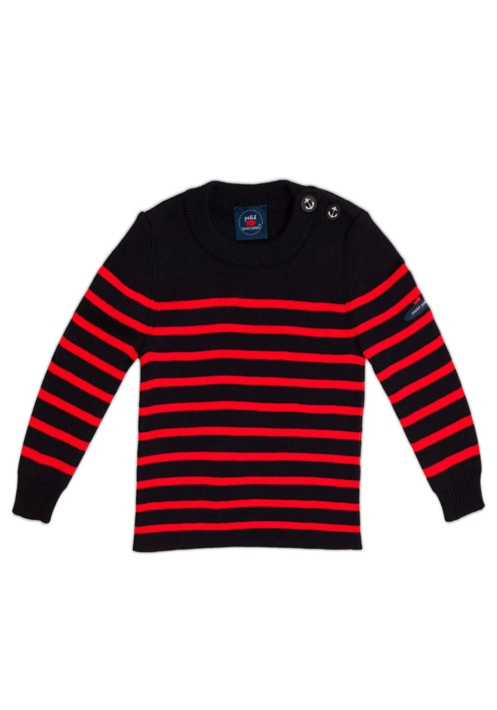 Pull marin rayé bébé Moussaillon - en laine mélangée (NAVY/ROUGE)