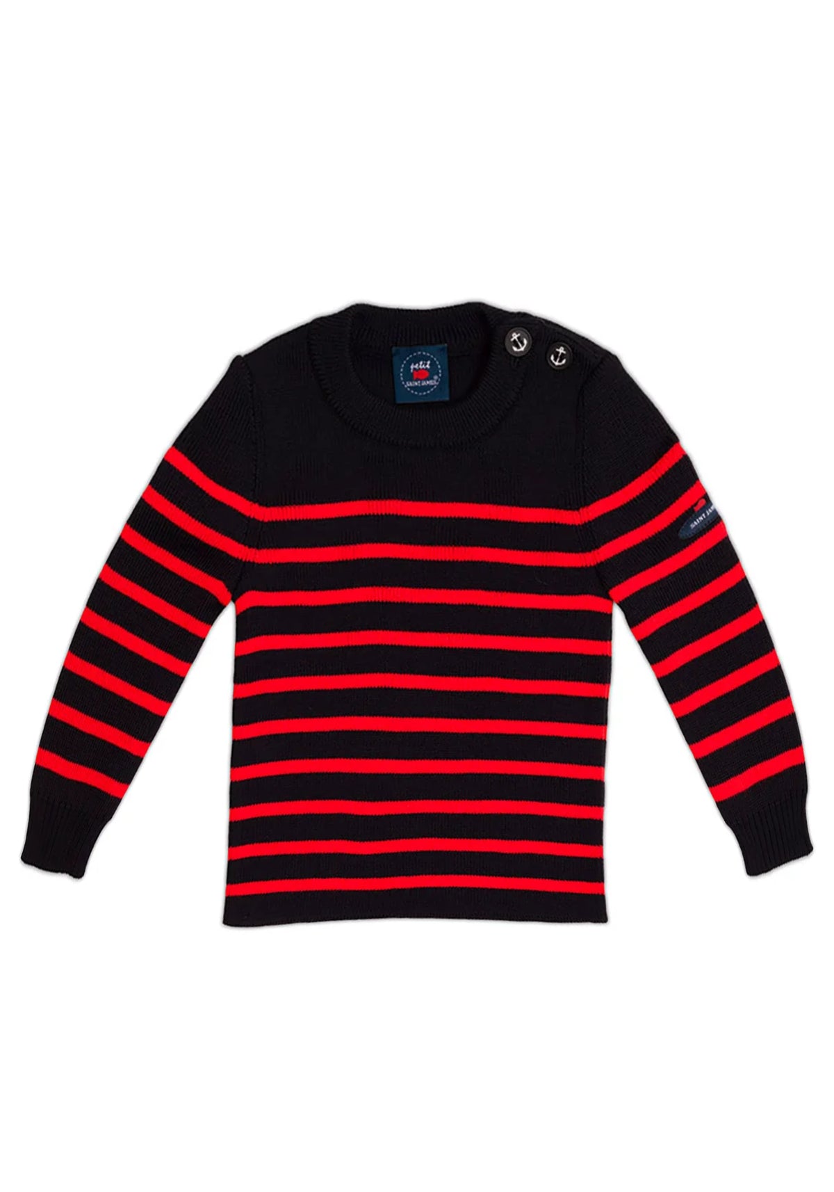 Pull marin rayé bébé Moussaillon - en laine mélangée (NAVY/ROUGE)