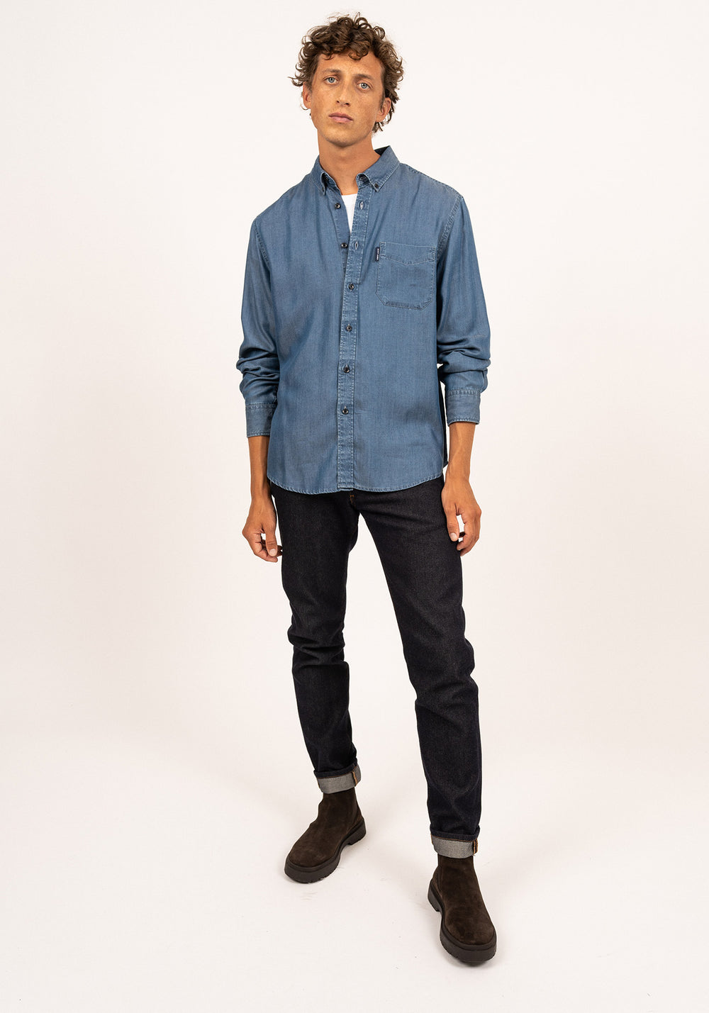 Chemise manches longues Frederic - en chambray (CHAMBRAY)
