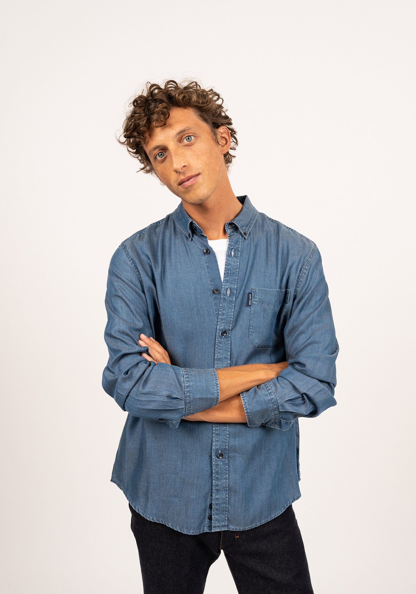 Chemise manches longues Frederic - en chambray (CHAMBRAY)