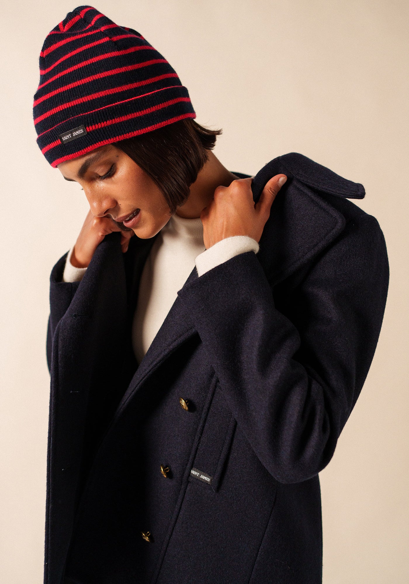 Bonnet marin Cartier - rayé (NAVY/TULIPE)