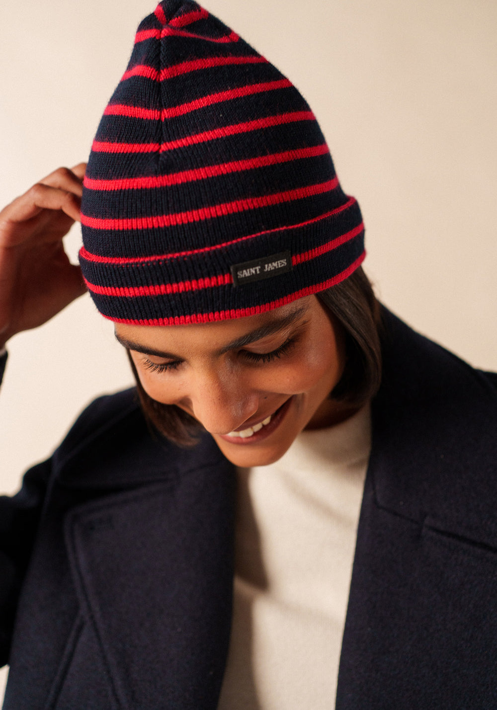 Bonnet marin Cartier - rayé (NAVY/TULIPE)