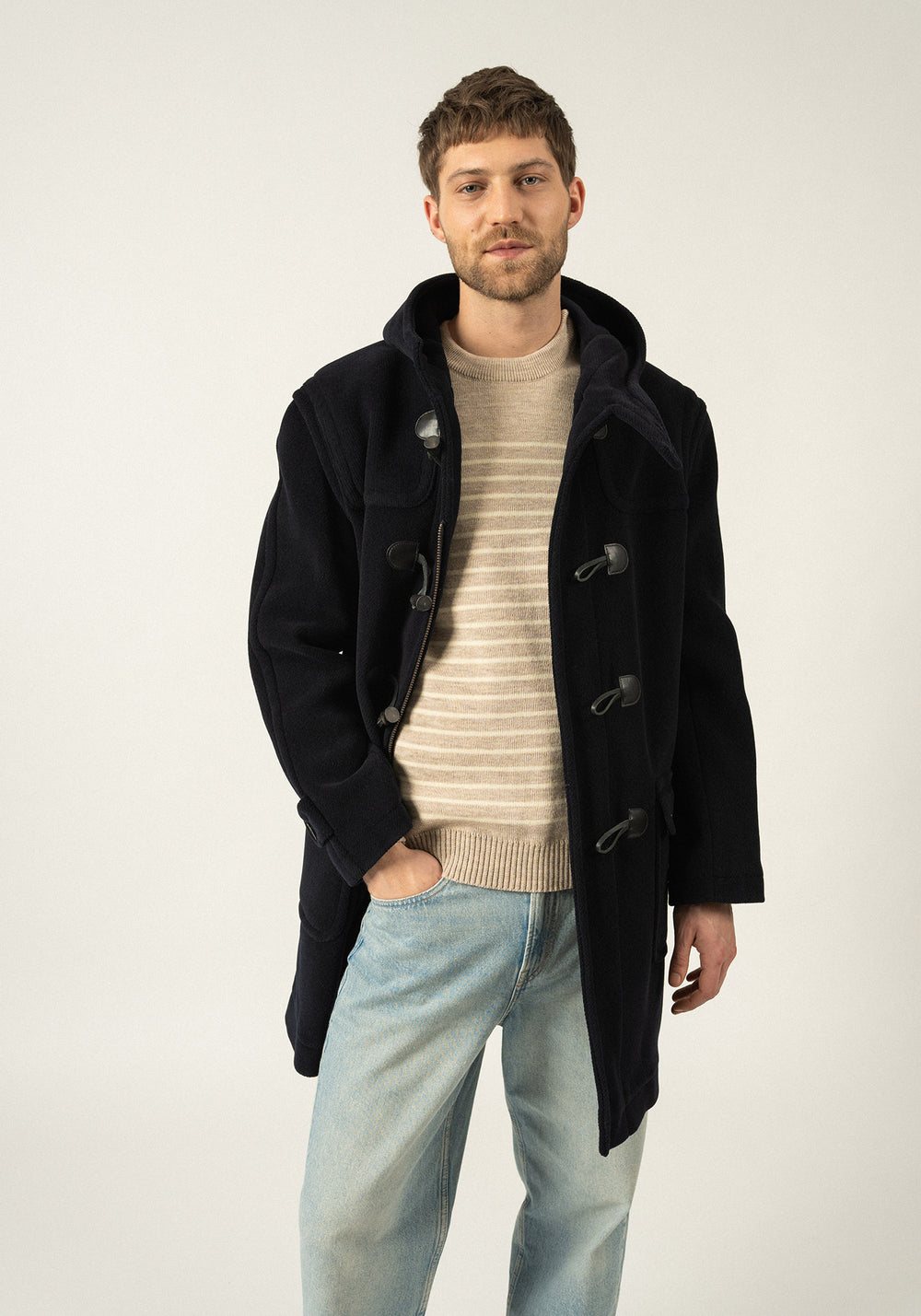 Duffle-coat Saturne - en drap de laine (NAVY)