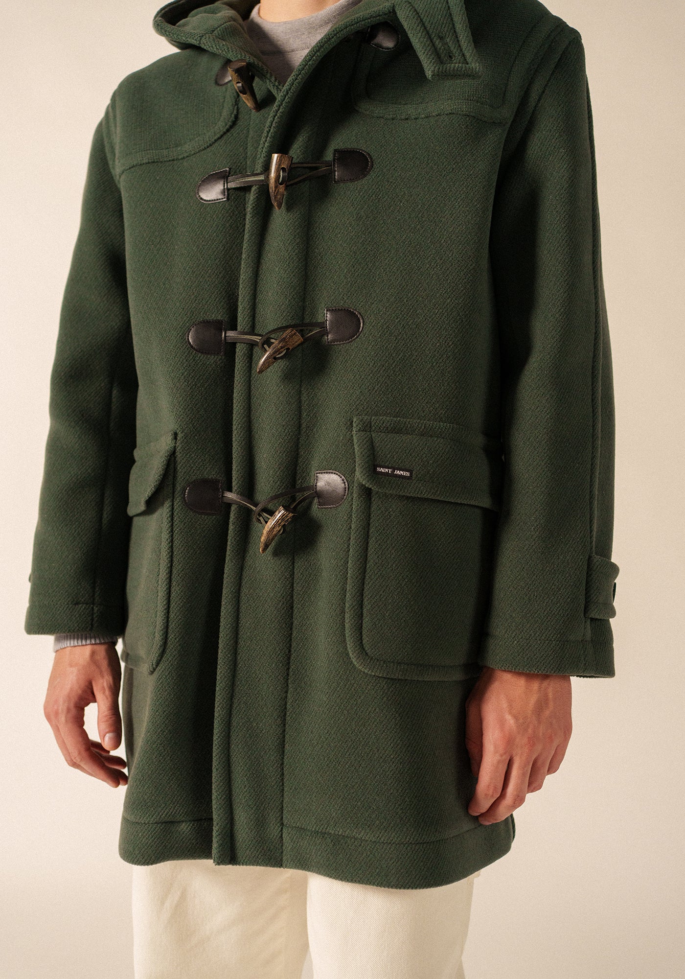 Duffle-coat Saturne - en drap de laine (VEGETAL)