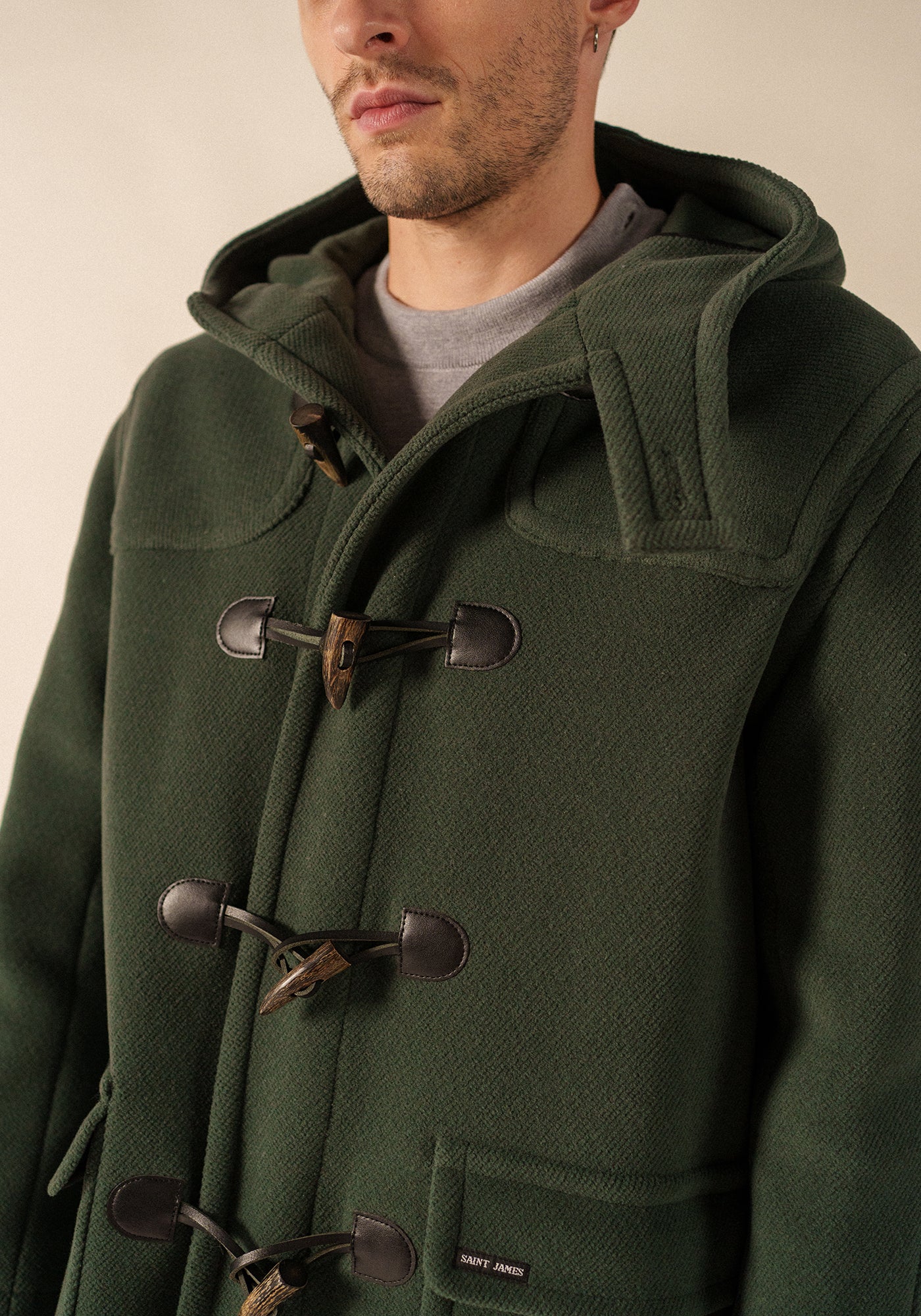 Duffle-coat Saturne - en drap de laine (VEGETAL)