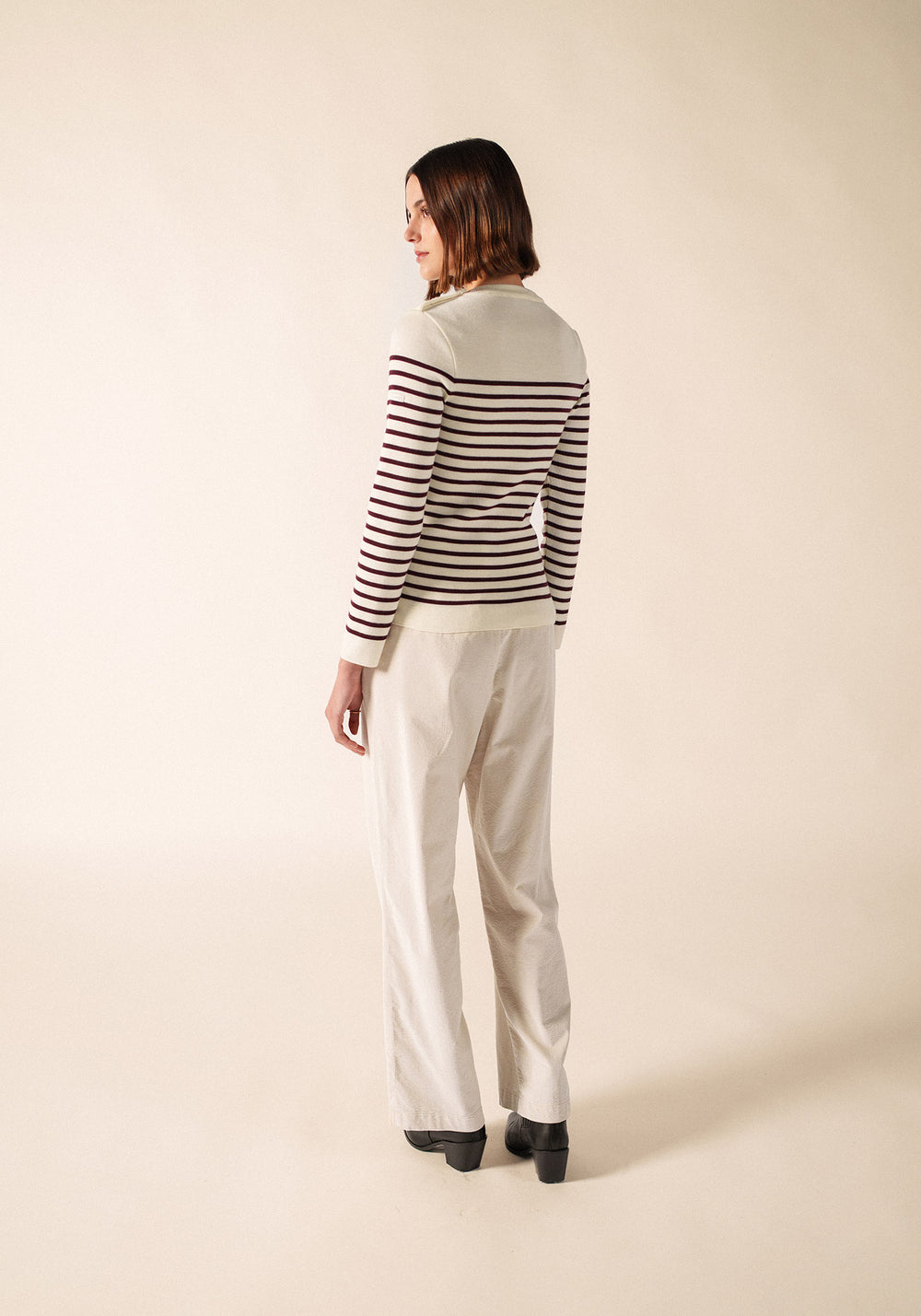 Pull marin Marée (BLANC/TWEED)