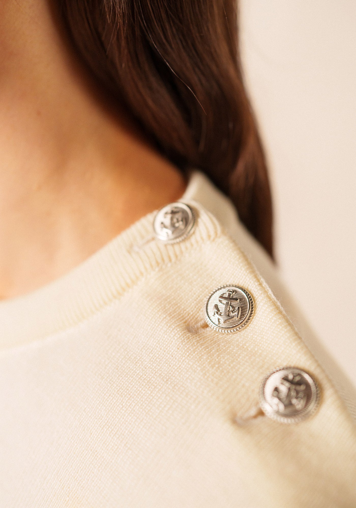 Pull marin rayé Marée - en laine mérinos (ECUME/TULIPE)