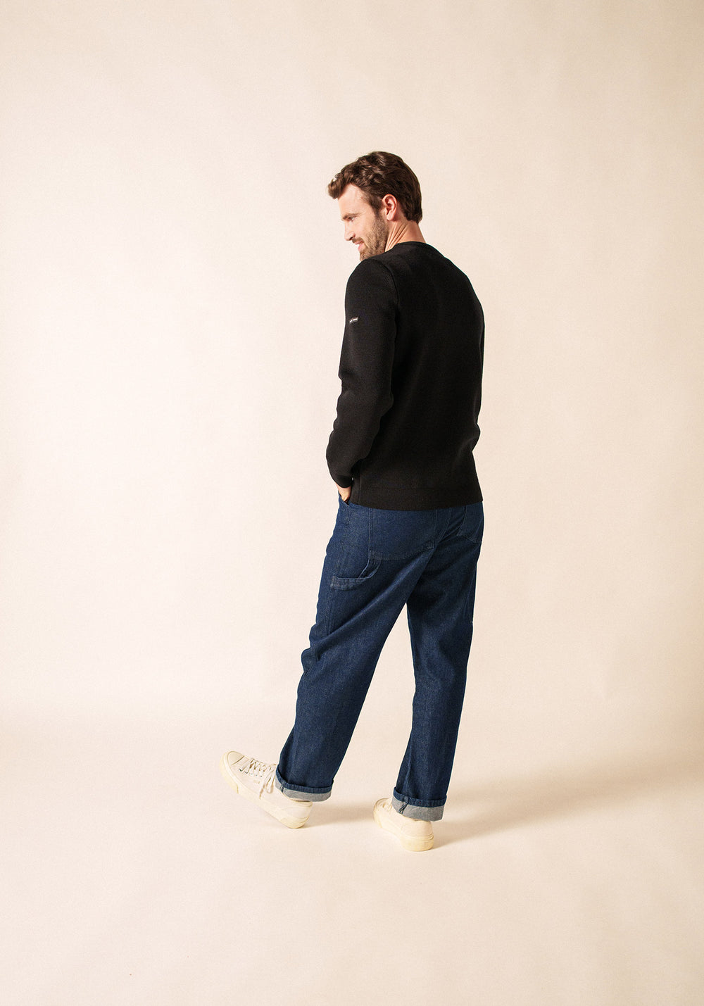 Pull marin Locronan - en laine (NOIR)