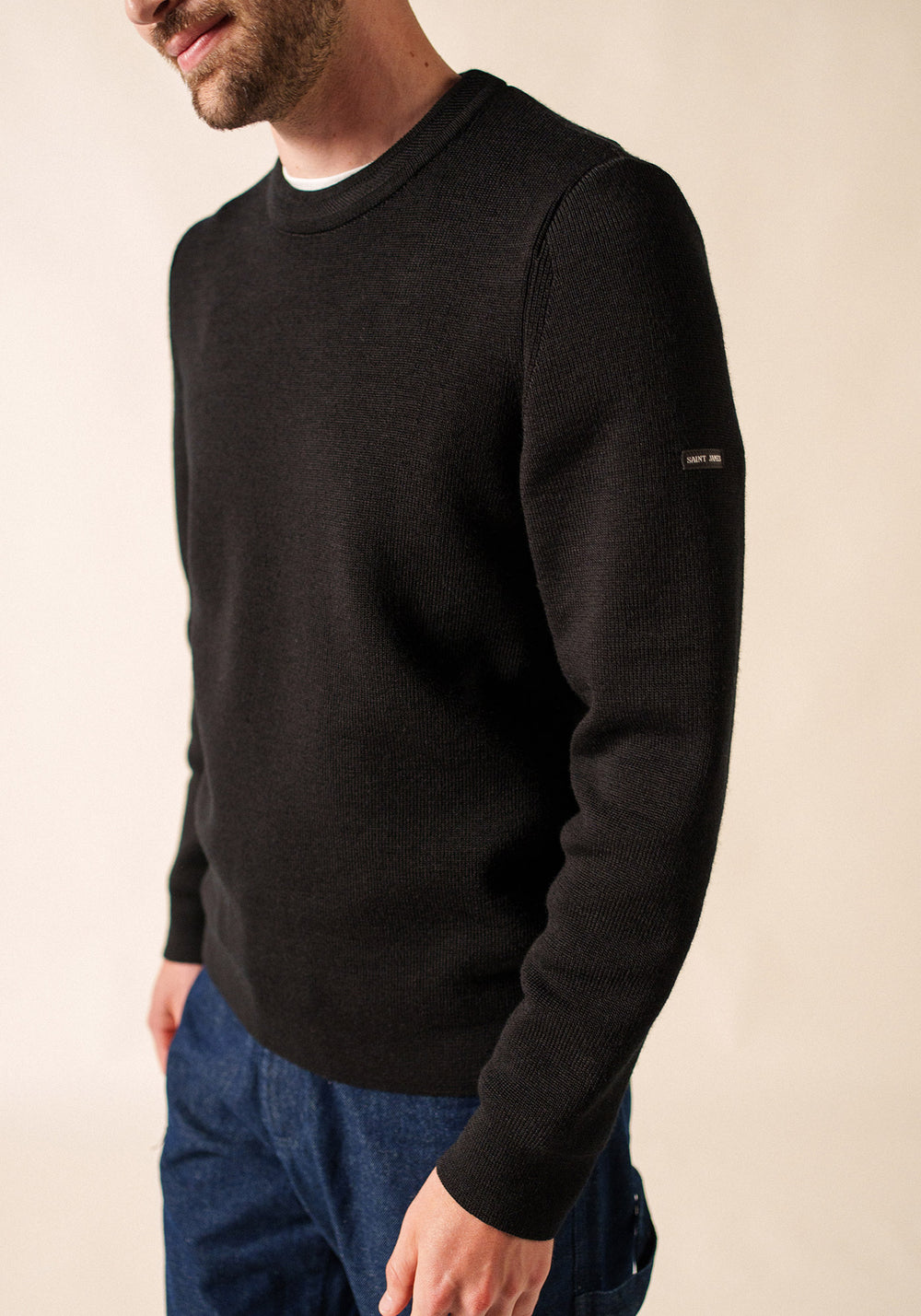 Pull marin Locronan - en laine (NOIR)