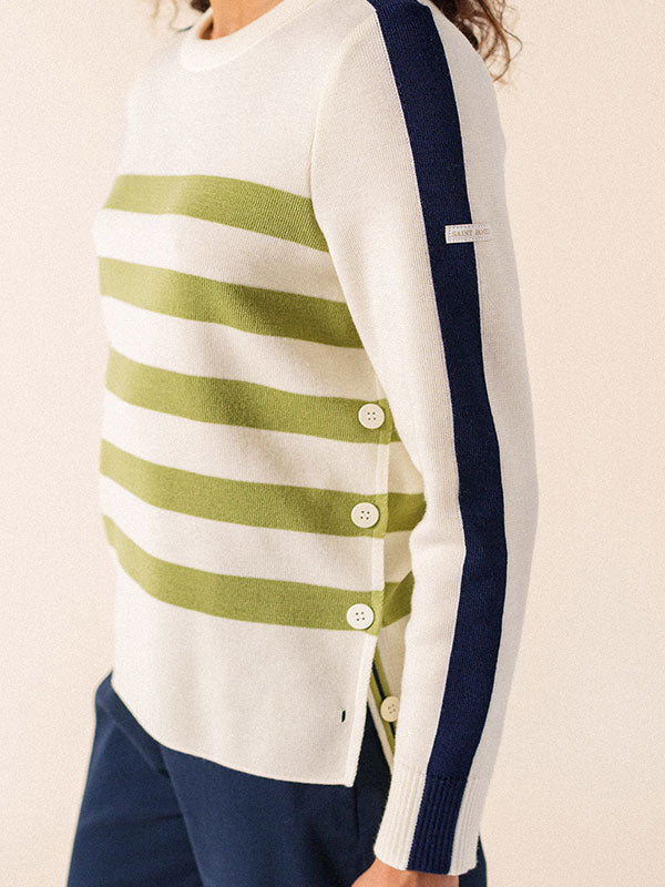 Patte de boutonnage au côté